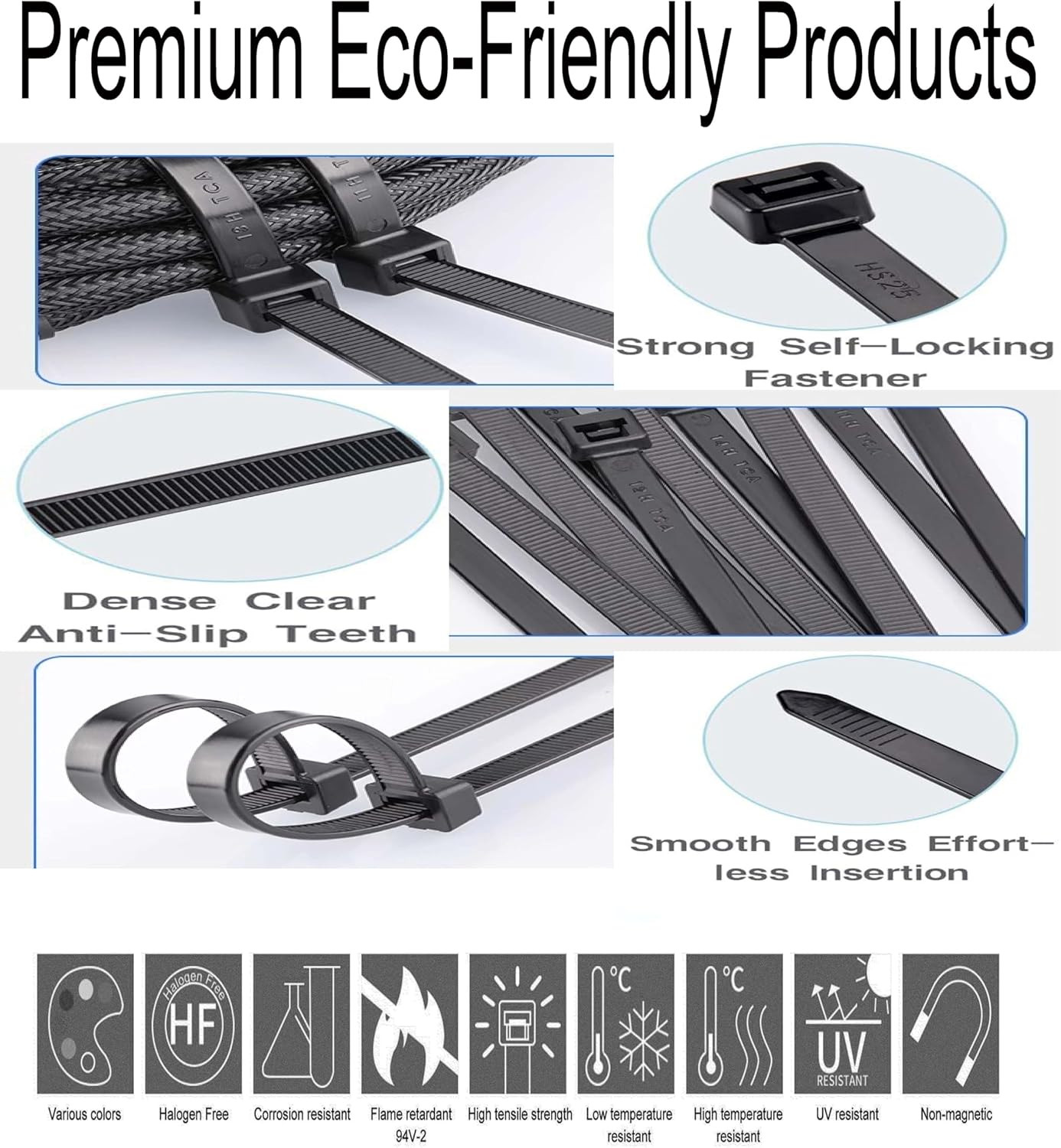Zip Ties,12Inch 100pcs,plastic ties | Heavy-Duty 50 lb Tensile Strength | UV ...