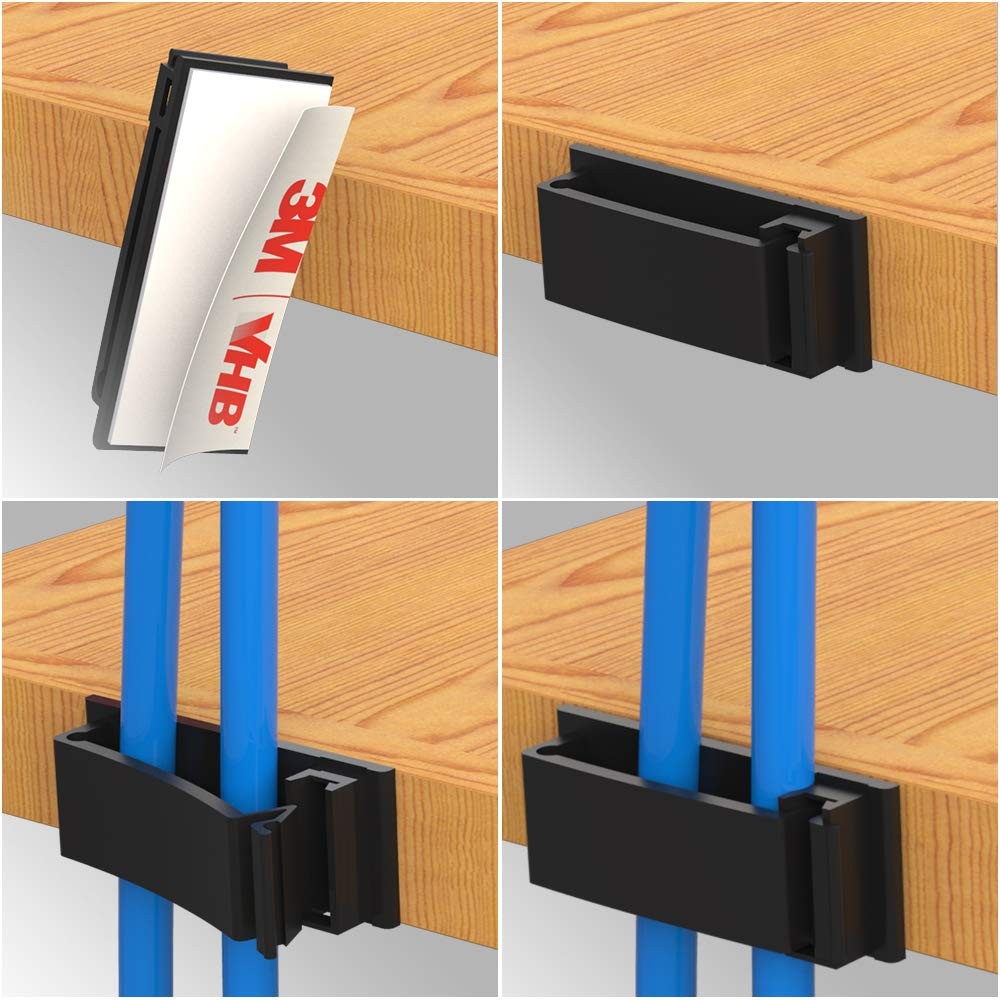 20 PCS Cable Clips Strong SelfAdhesive Multipurpose Wire Holder Tidy Kit