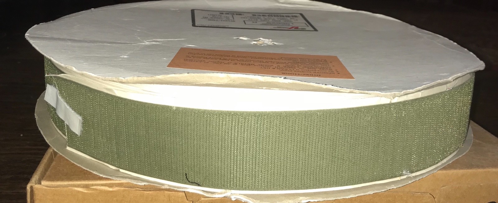 US MILITARY VELCRO® BRAND HOOK TAPE 50 MM 2 INCH OLIVE GREEN 106 ADHESIVE 1 FOOT