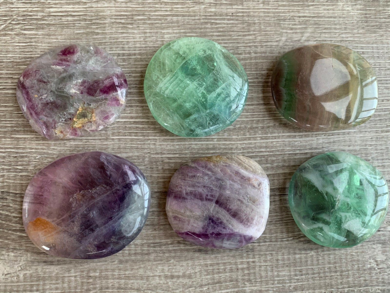 Fluorite Smooth Stone,1.5"-2" Polished Fluorite Palm Stone, Wholesale Bulk Lot