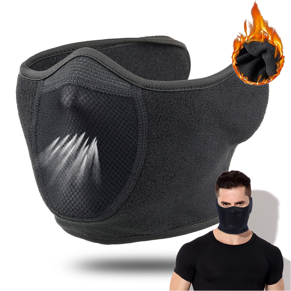 Winter Thermal Face Mask Ear Warmer Ski Riding Motorcycle for Cold Weather Black