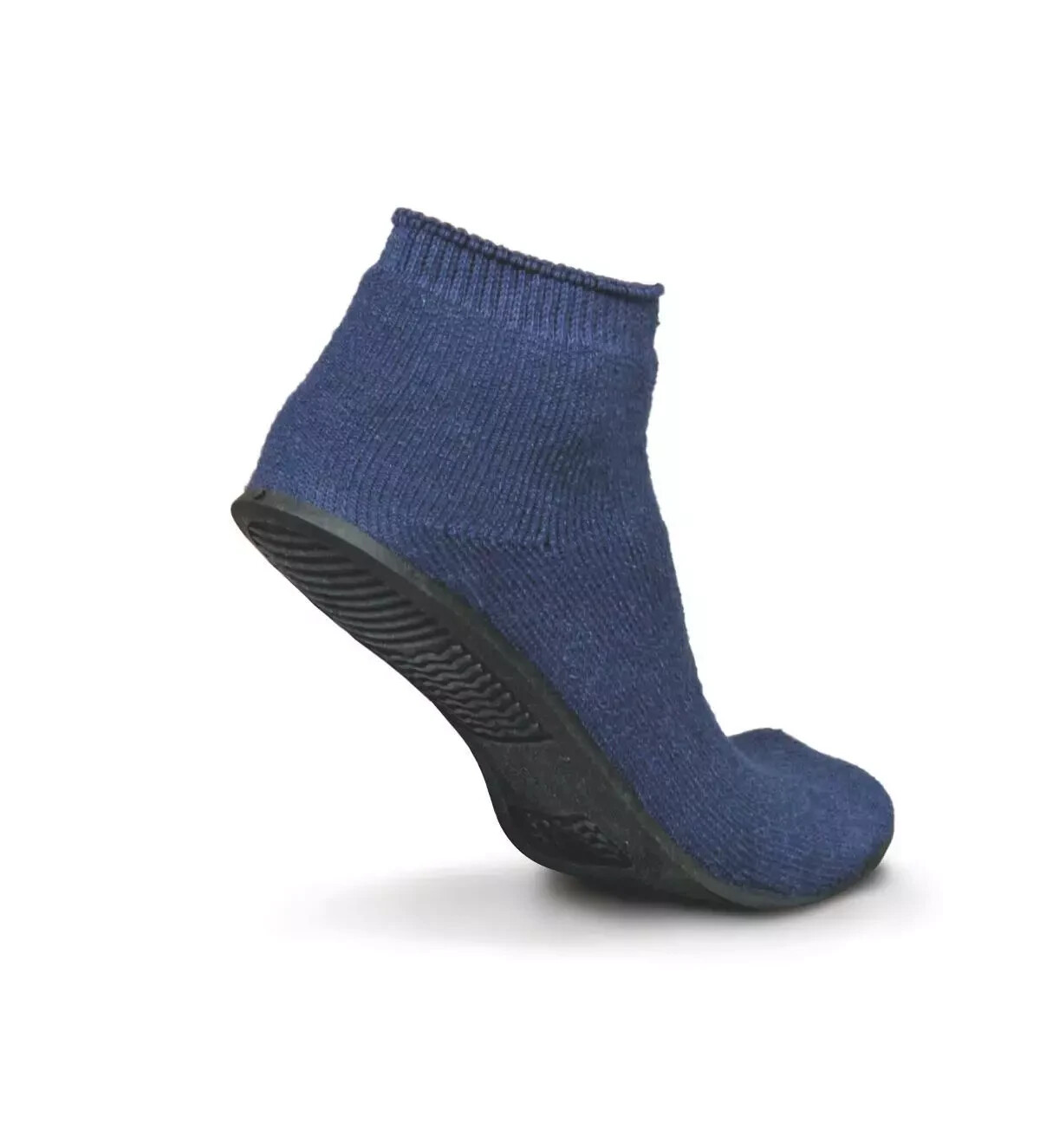NEW Sure-Grip Terry Upper Rubber Sole Unisex House Slippers Blue Large