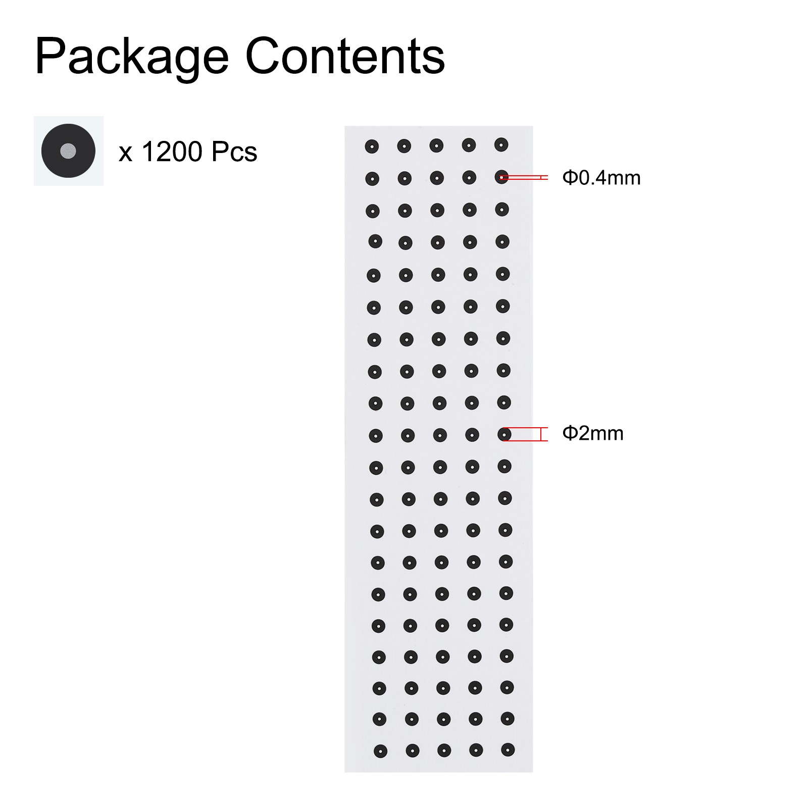 1200Pack 3D Scanner Markers 0.4mm Low Reflective 3D Scanning Dots(0.4x2mm)
