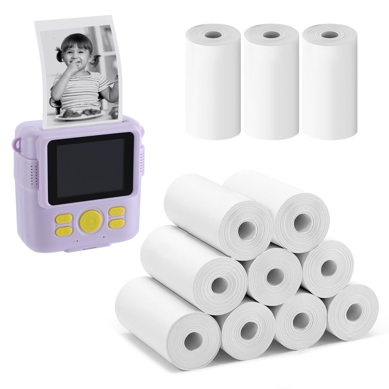 12 rollos de papel de repuesto para impresora fotográfica instantánea infantil