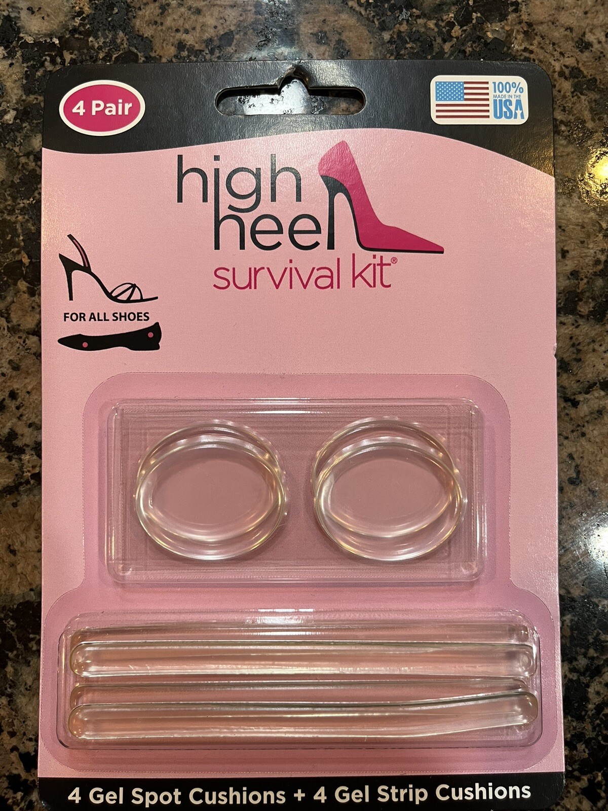 New High Heel survival kit . 4 gel spot cushions + 4  gel strip cushions