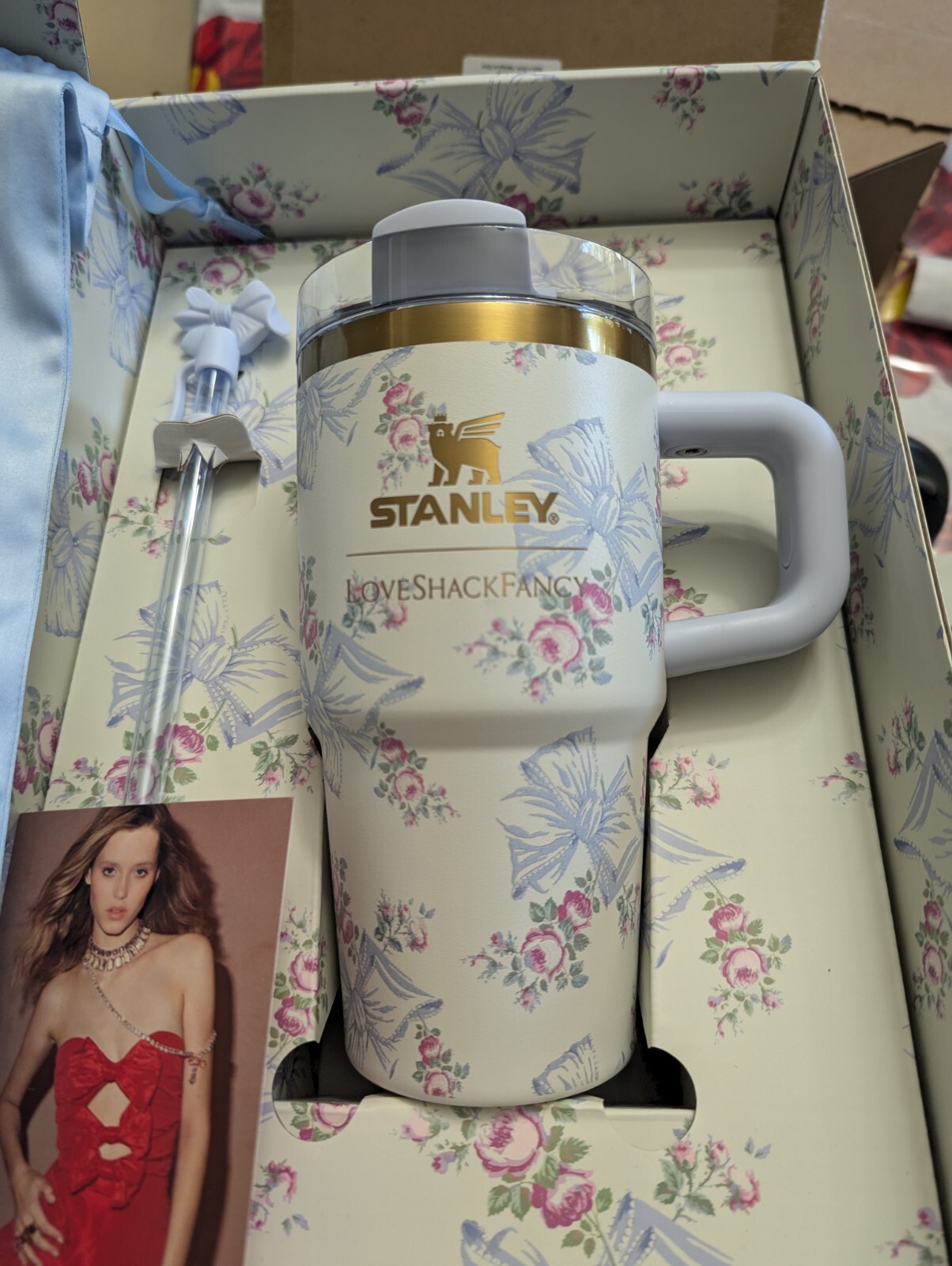 Stanley x Love Shack Fancy Rosa Beaux BLUE 20 OZ Tumbler IN HAND! (SHIPS TODAY!)