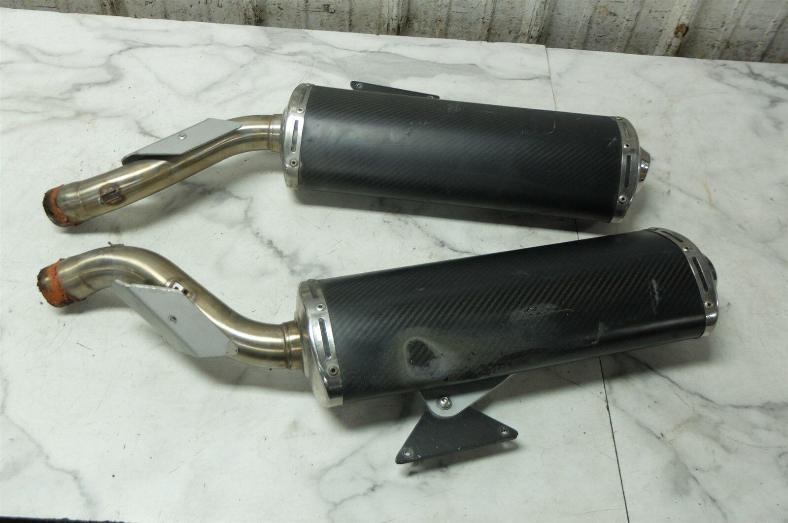 03 Aprilia SL 1000 SL1000 Falco carbon fiber muffler pipe exhaust set right left