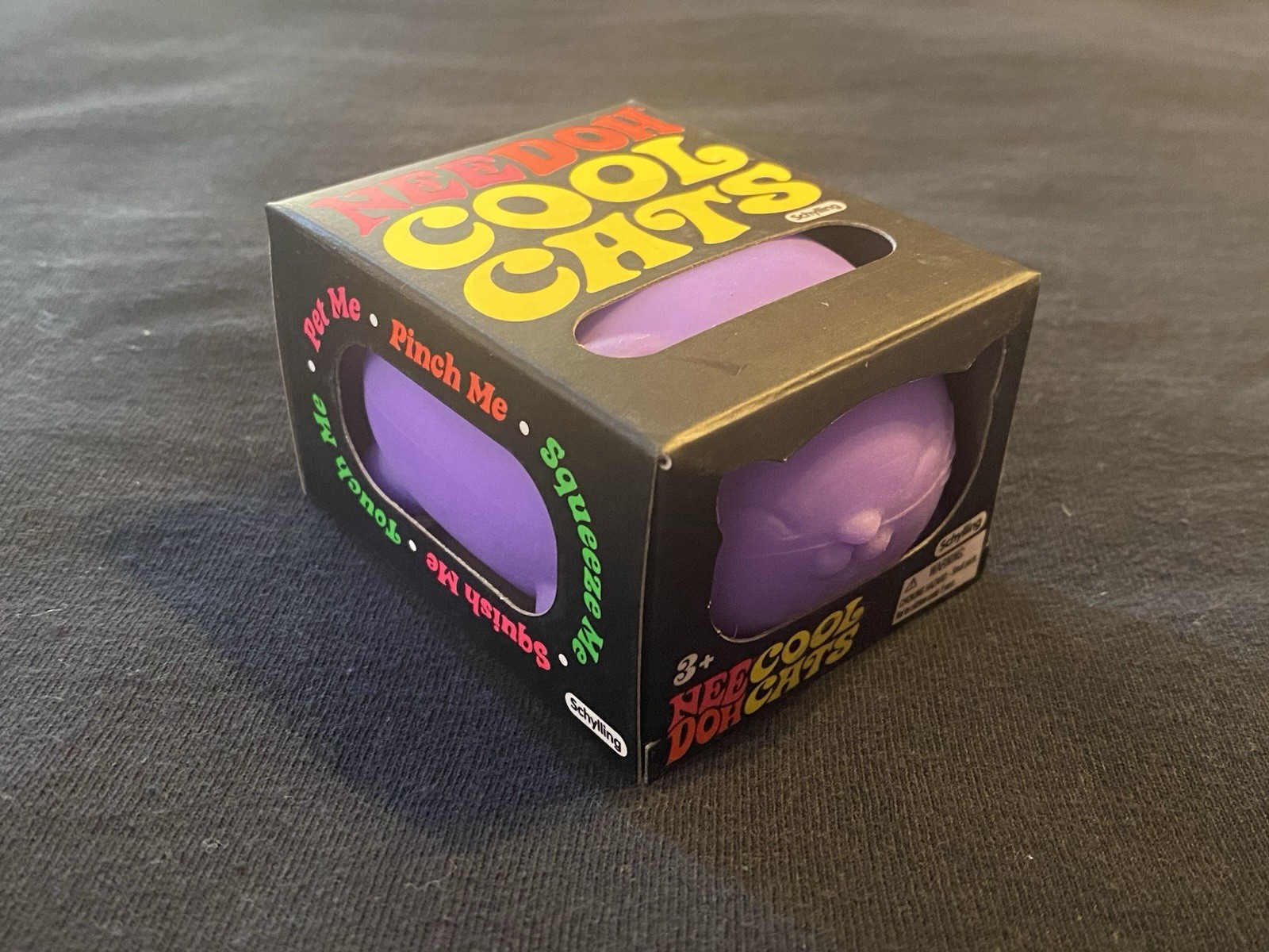NeeDoh Cool Cats Purple Squishy Toy Stress Ball Nee Doh Schylling NEW