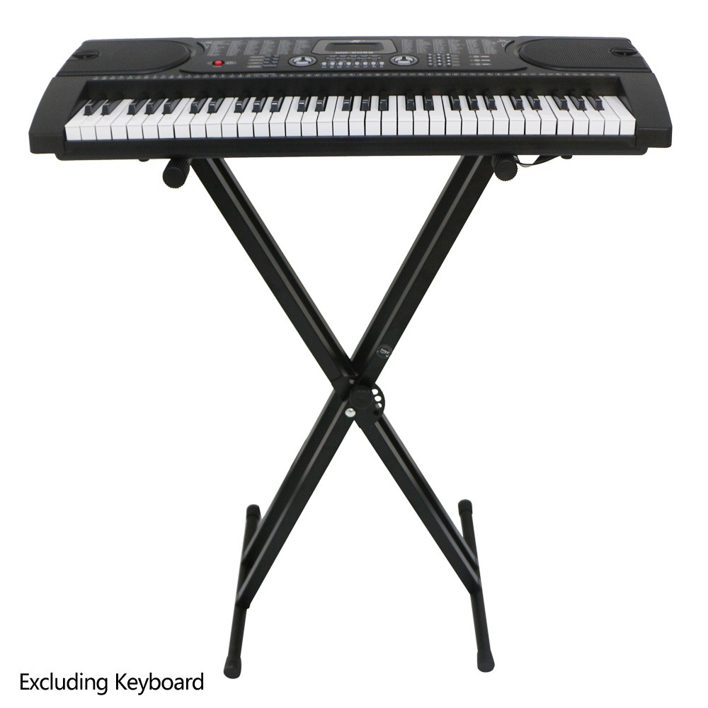 Adjustable X-Shape Keyboard Stand Dual Tube Heavy Duty Black Folding Stand
