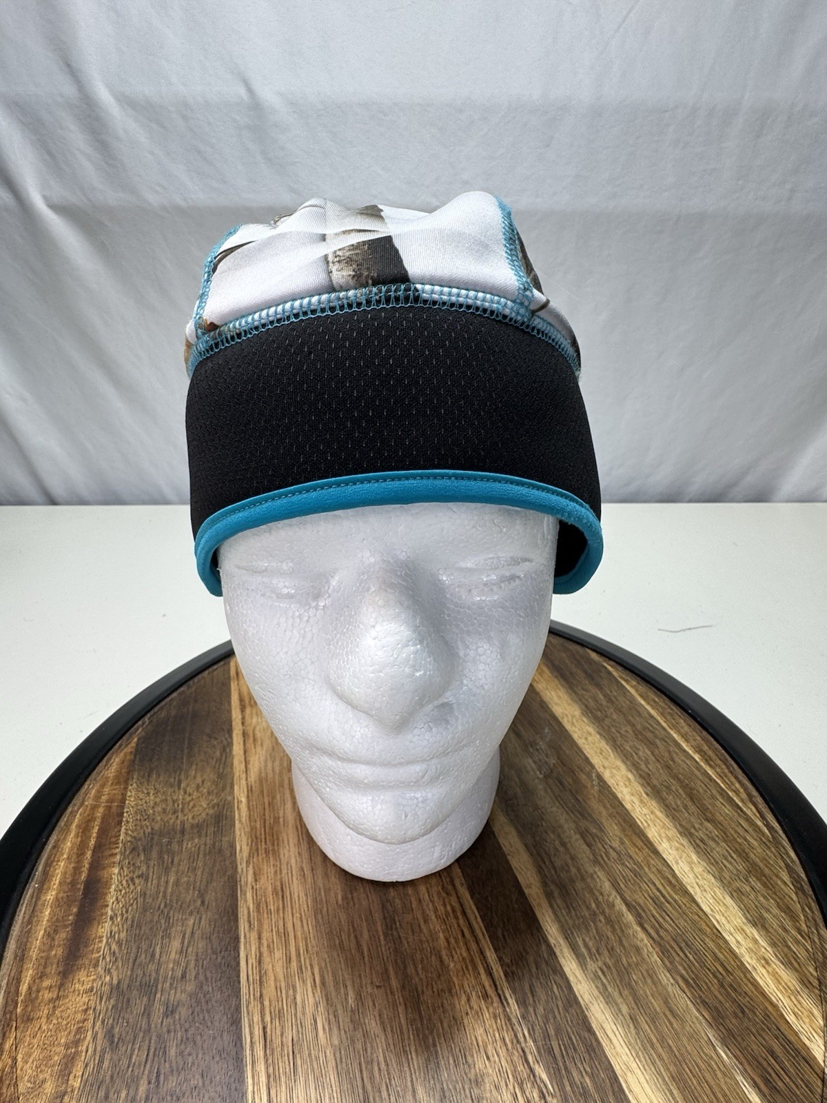 HUNTWORTH Beanie Hat Winter Camo Knit Cap Blue CAMO Skull Ponytail Hole
