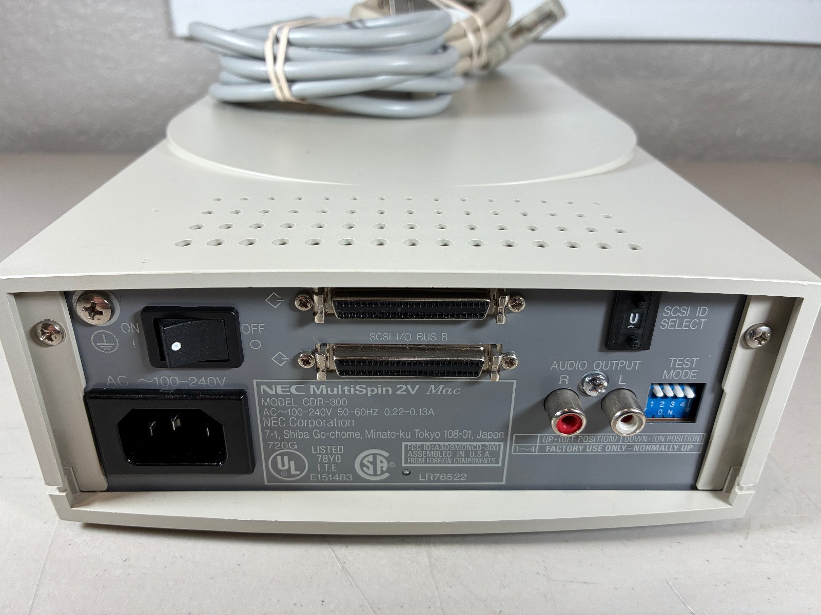 UNTESTED Powers On Vtg NEC CDR-300 Multispin 2V Mac CD-ROM External Hard Drive