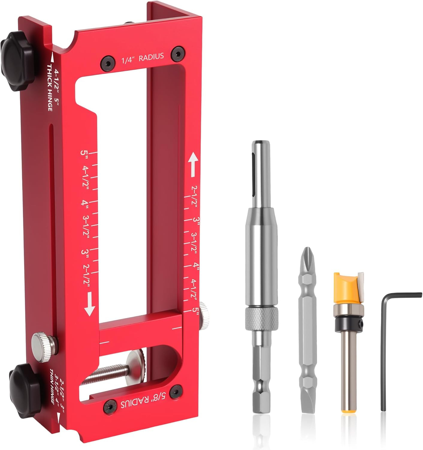 Door Hinge Jig, Adjustable Mortising Template for Carpenters | Aluminum Alloy fo