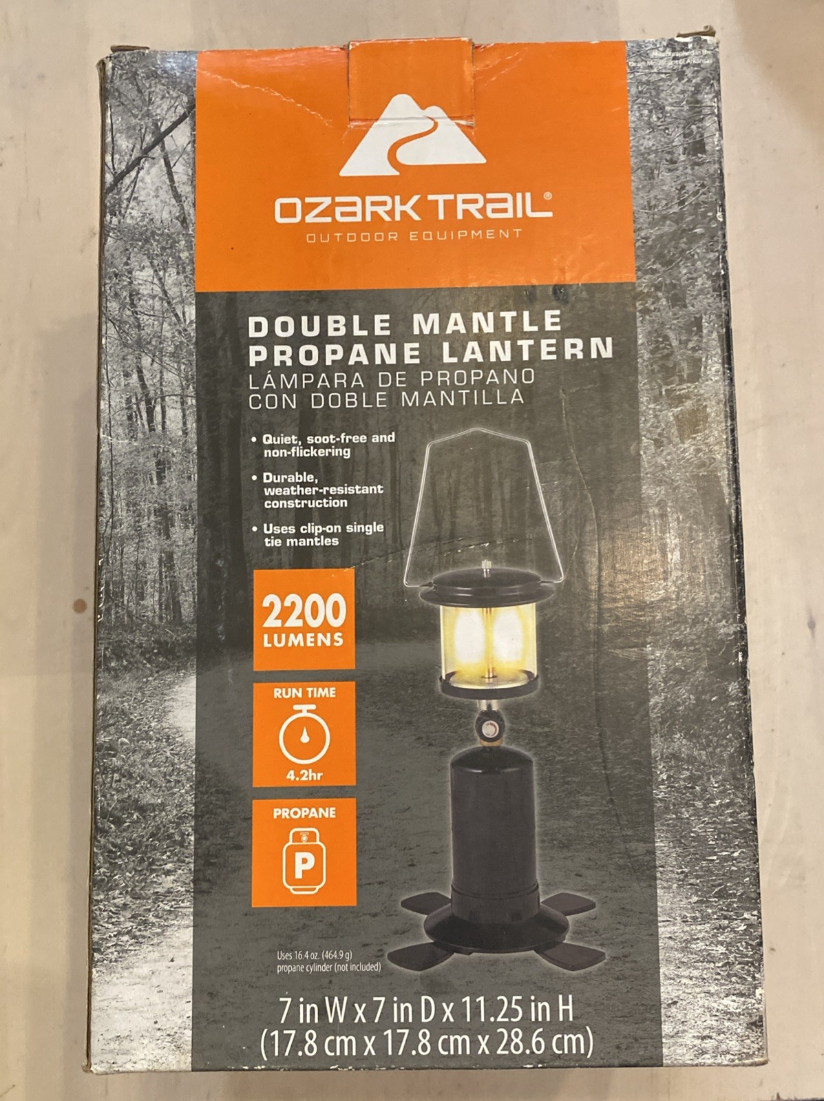 Ozark Trail 2200 Lumen Double Mantle Propane Lantern MPN 7210ZT
