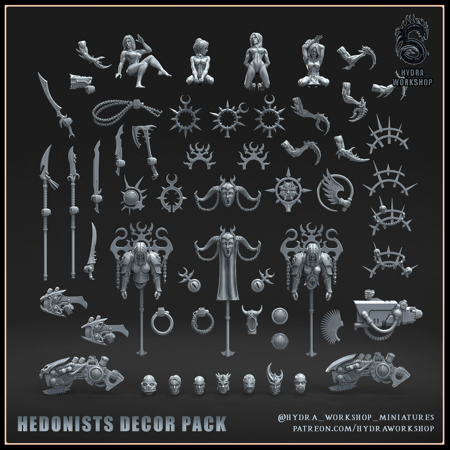 Hedonists decor kitbash pack 32mm scale figure