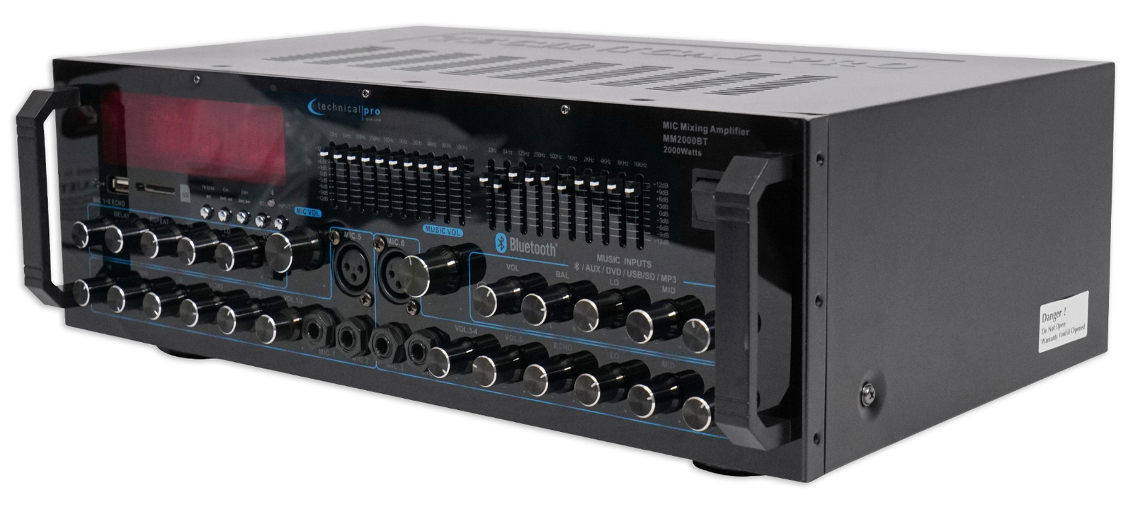 Technical Pro MM2000BT Powered Bluetooth Microphone Mixer Amplifier Amp SD, USB