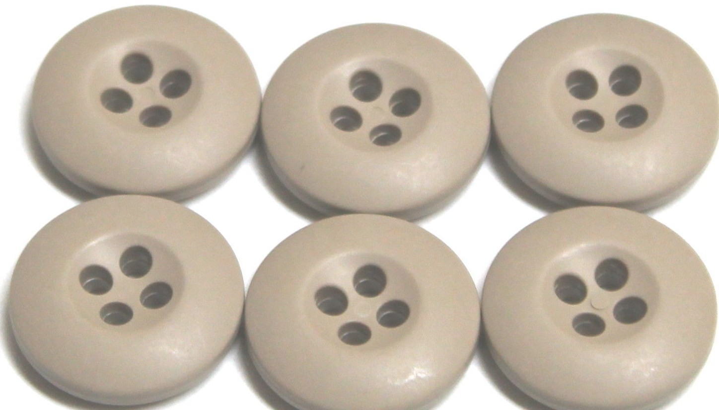 US Desert Tan Plastic BDU shirt and pants buttons 3/4in 19mm 30L lot of 6  B6205