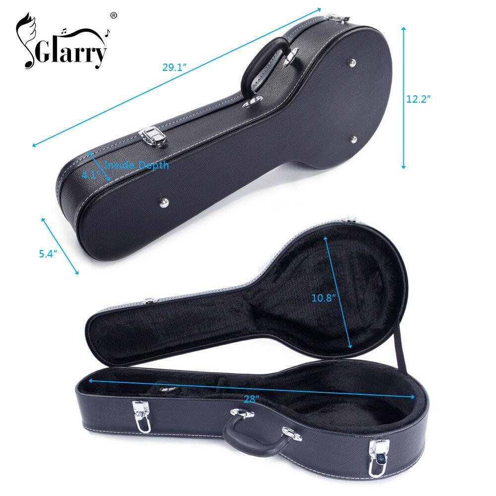 Hardshell A-Style Microgroove Pattern Leather Wood Mandolin Hard Case