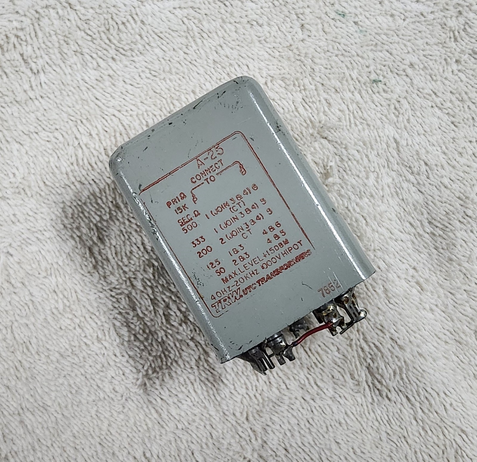 UTC A-25 Plate-to-Line Audio Transformer, Nice Condition, for Preamplifiers