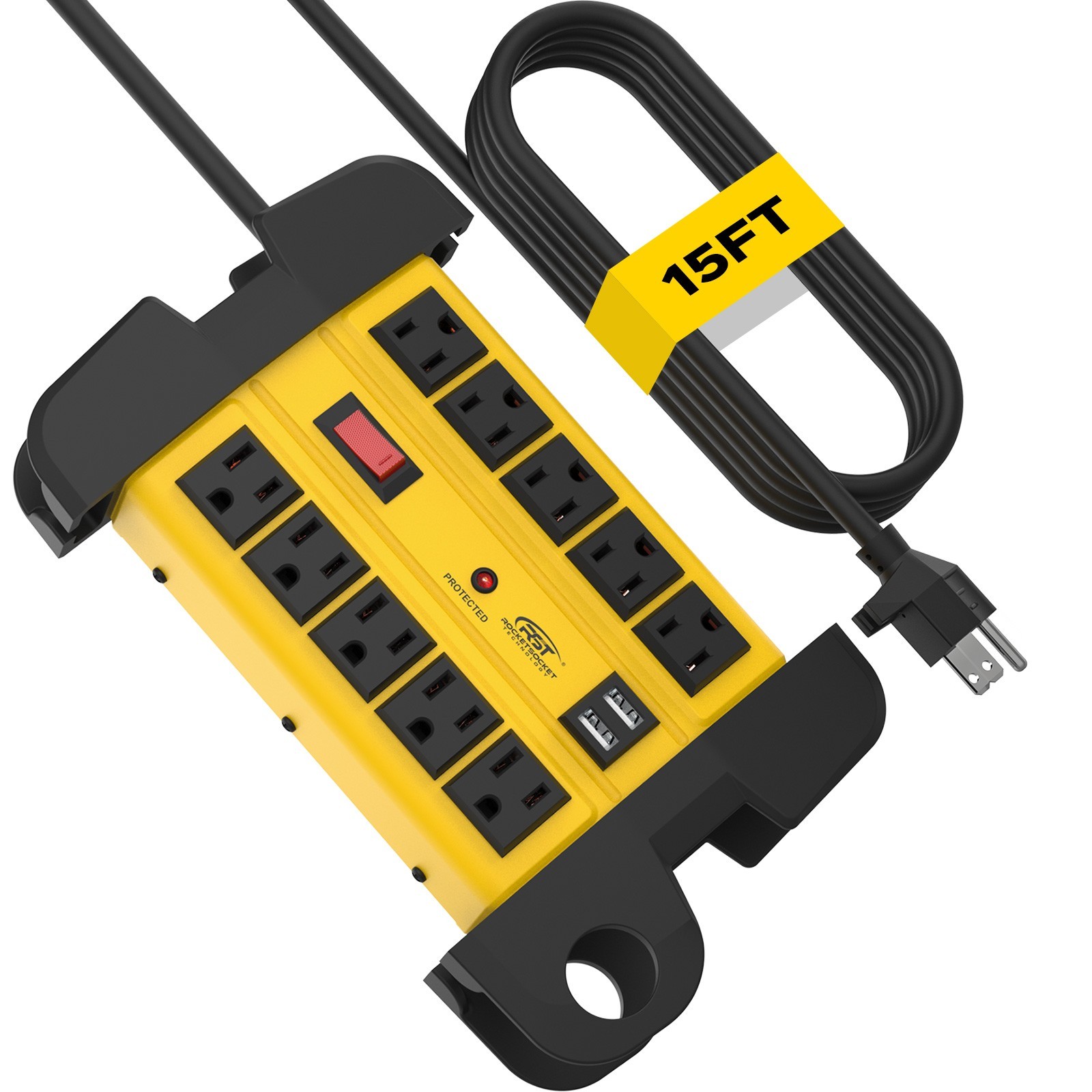 CRST 8-10 Outlets Heavy Duty Power Strip 15A/20A Surge Protector