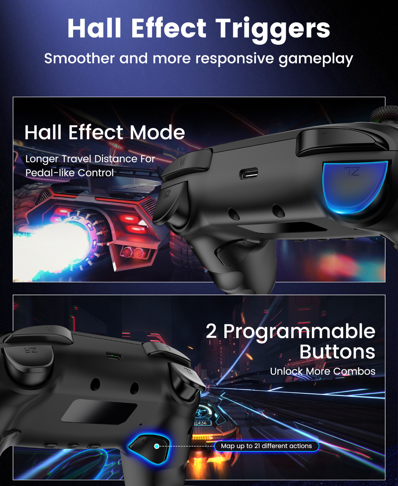Switch 2 Controller for Nintendo Switch 2/Switch/OLED/Lite with Hall Effect
