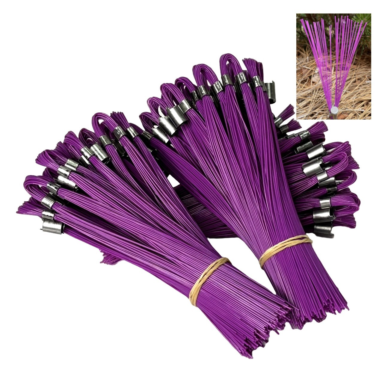 Trail Chasers Purple 6" Marking Flags 75 Pack Survey Construction Landscaping