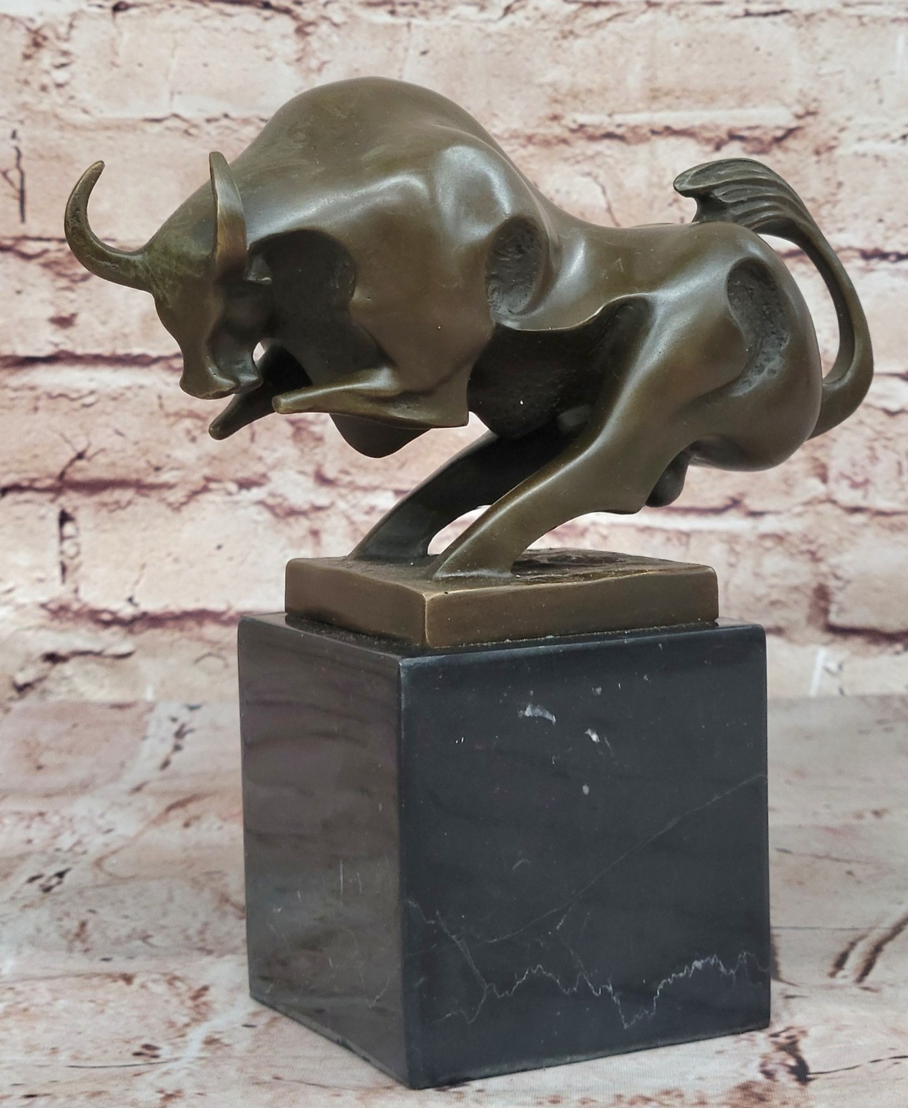 Furniture Decoration Bronze Copper Lucky Abstract Anger OX Bull Art Sculpture