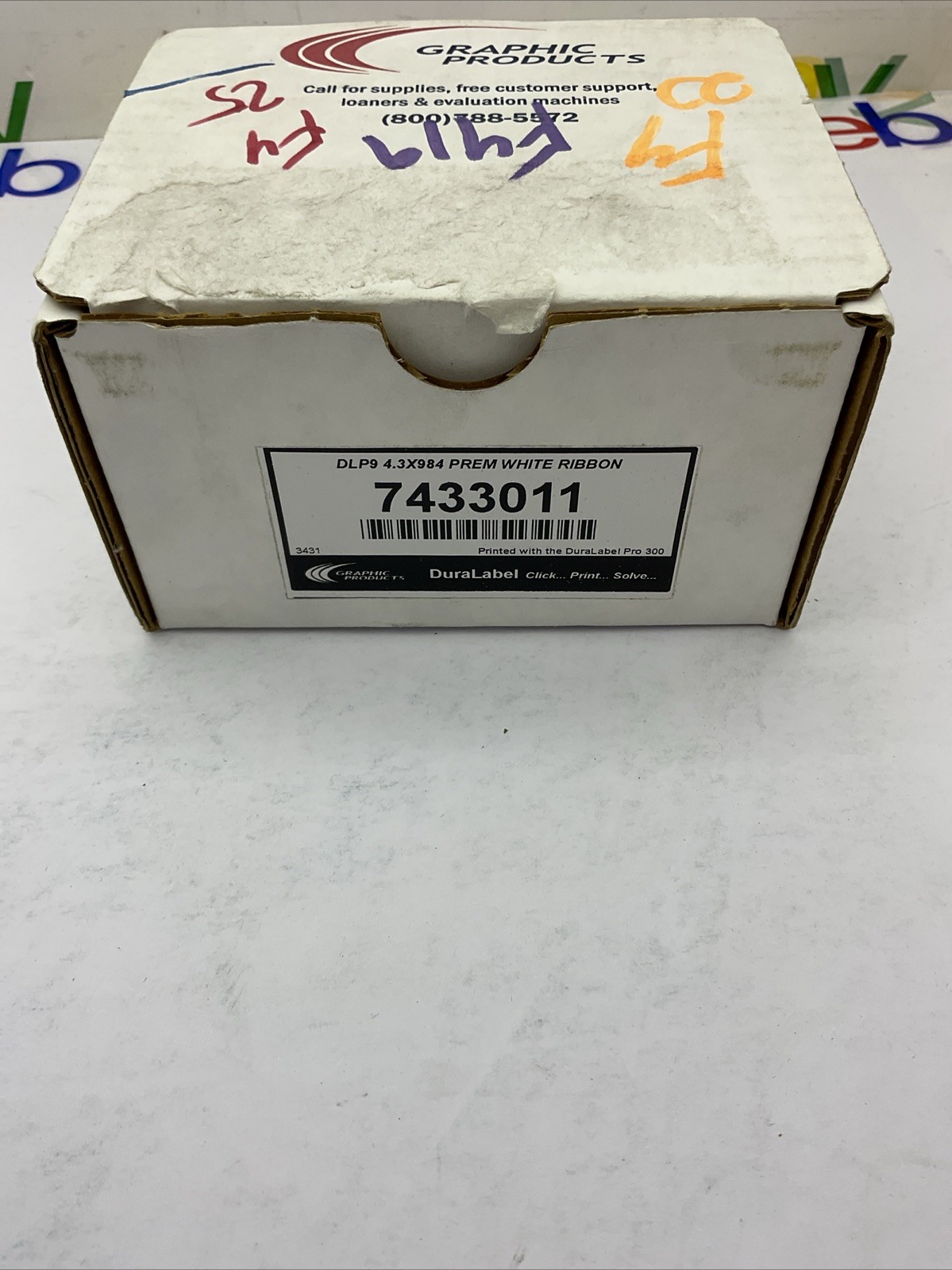 NEW DURALABEL DLP9 4.3X984 PREMIUM WHITE RIBON LABEL PN 7433011