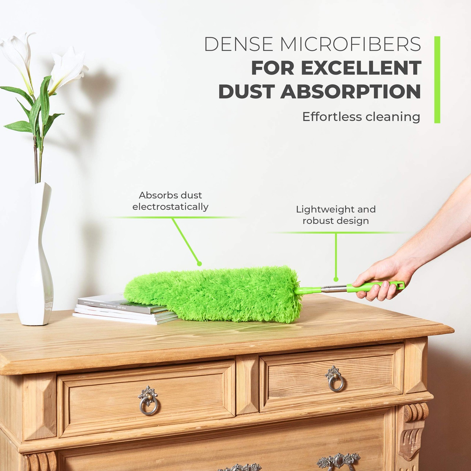Extendable Microfiber Feather Duster, Feather Dusters for Cleaning, Ceiling F...