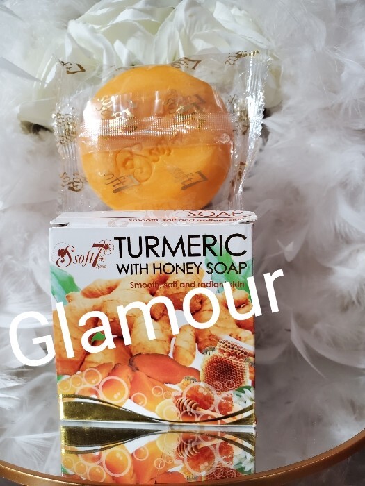 X 1 soap AUTHENTIC Soft 7 turmeric with Honey exfoliating body soap. 150g x 1
