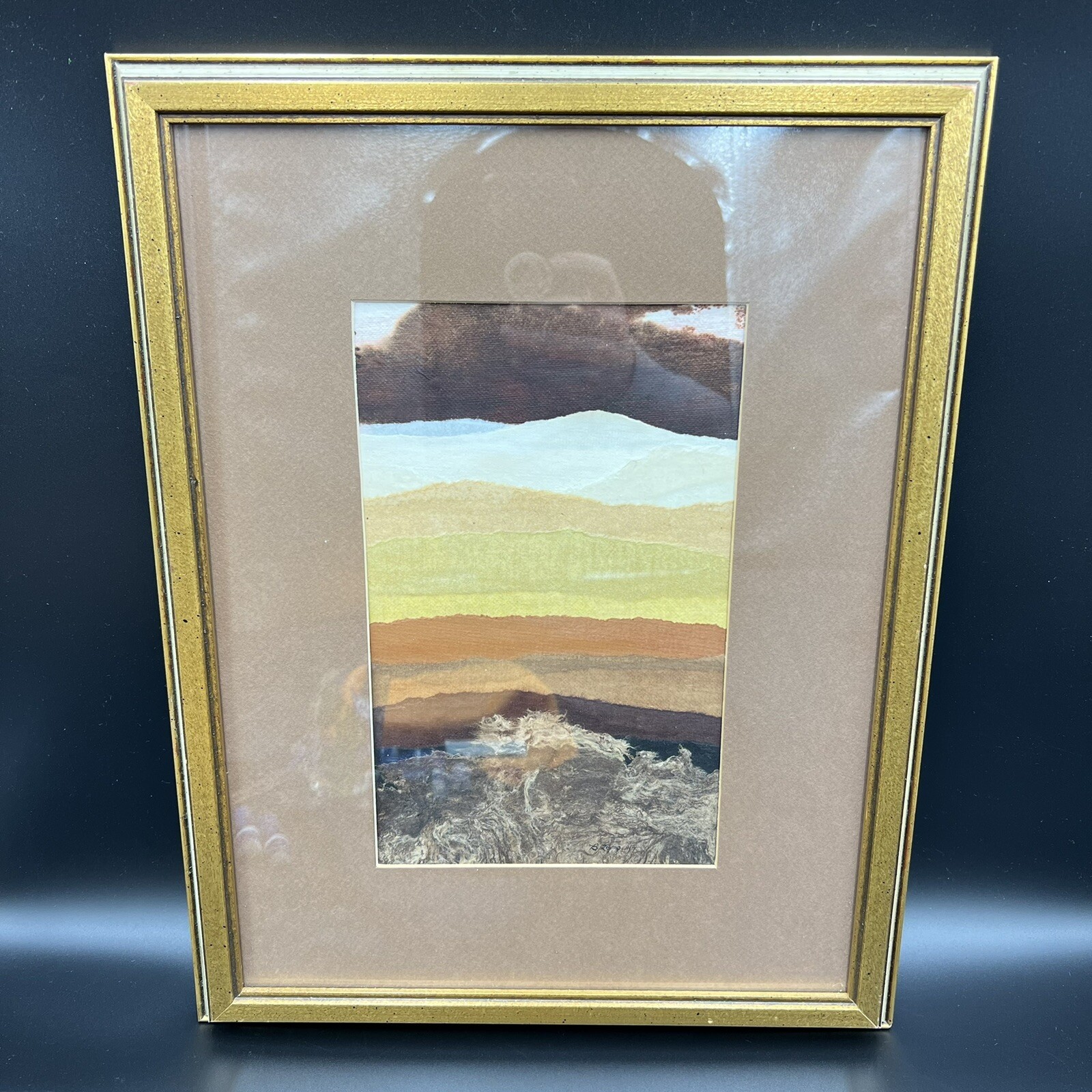 Betty Moore Lofquist Paper Abstract Collage Landscape Original Art VTG Signed