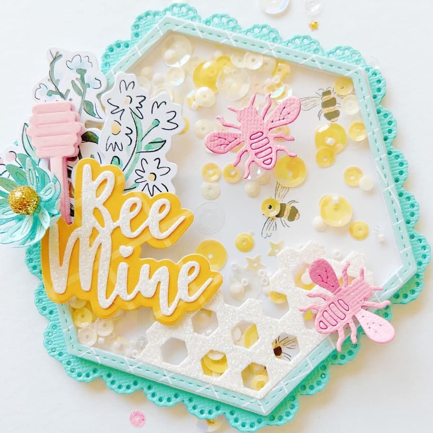 KSCRAFT Honeycomb Shaker Mini Album Metal Cutting Dies Stencils for DIY Scrap...