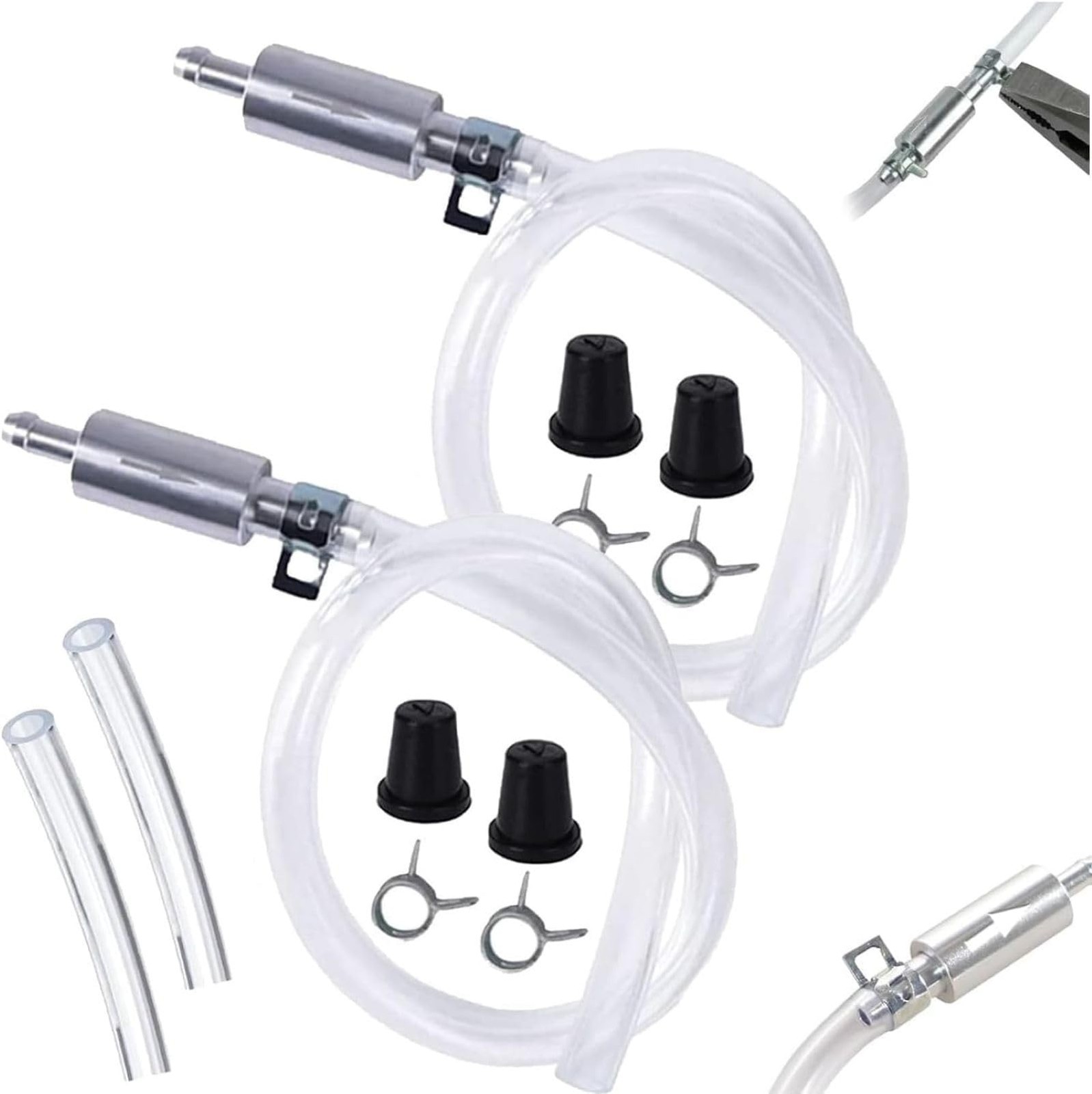4 PCS Universal Brake Fluid Deflerator, Brake Bleed Hose, Brake System Bleedi...