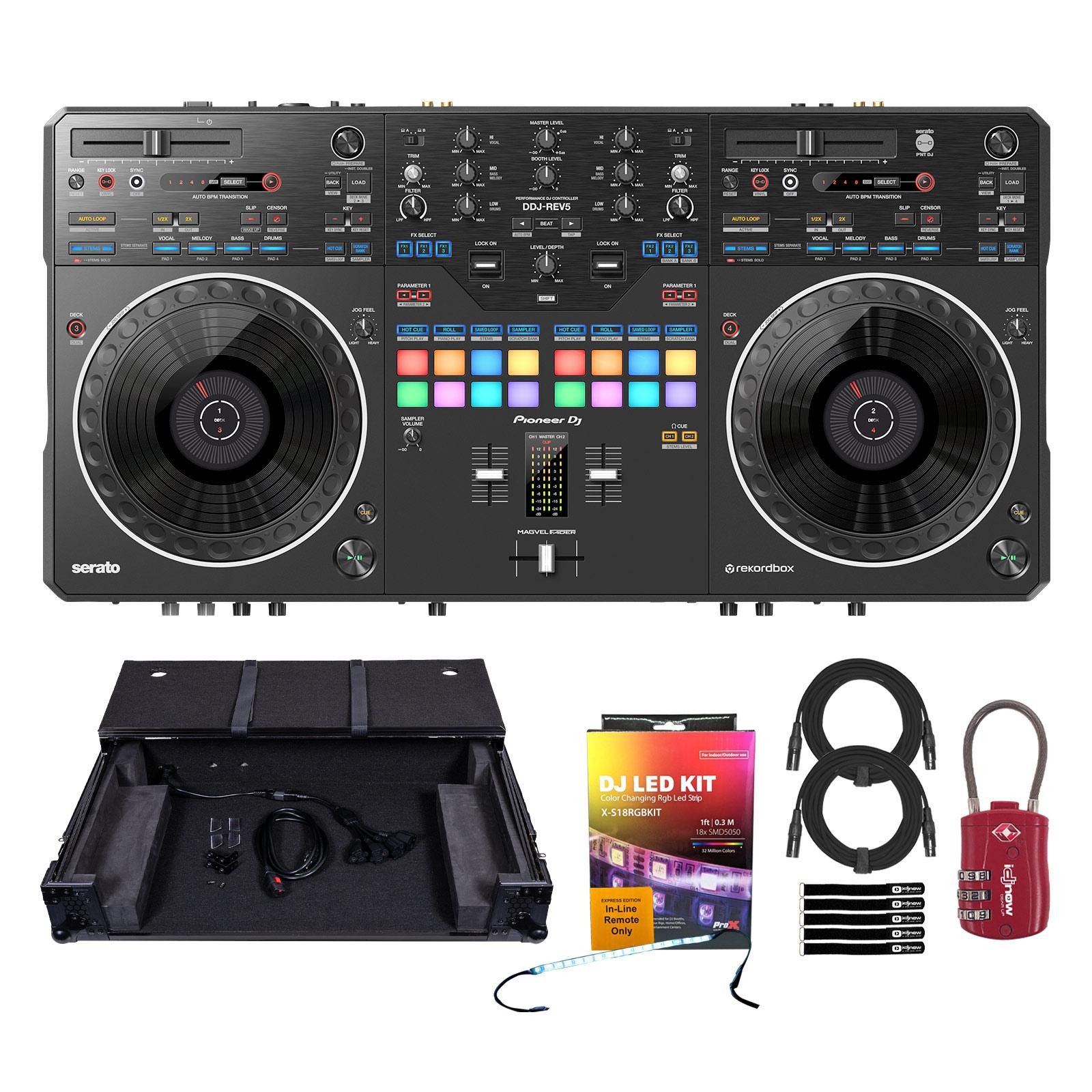 Pioneer DJ DDJ-REV5 Scratch-Style DJ Controller with Headliner Case