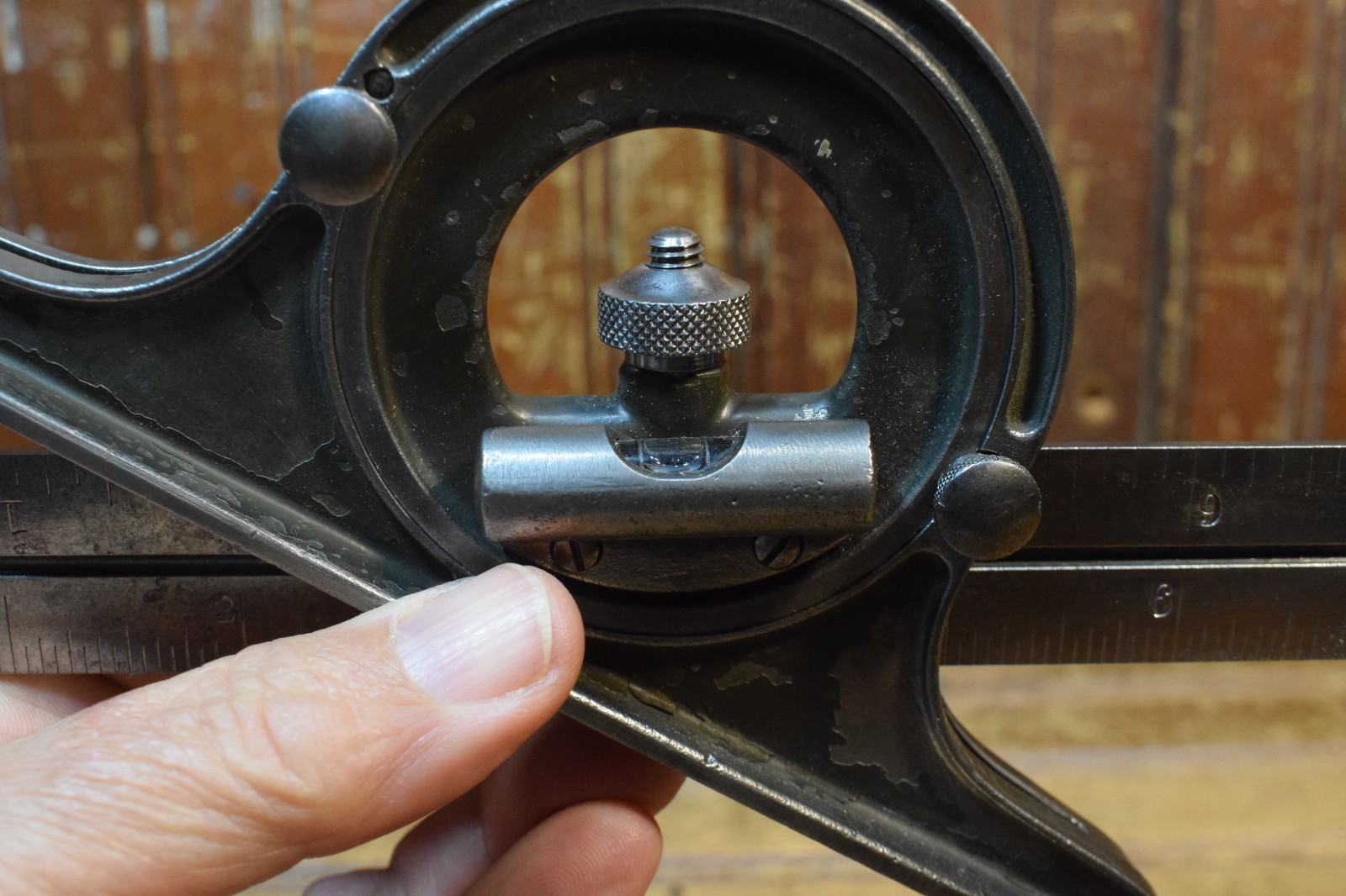 STARRETT PROTRACTOR HEAD REVERSABLE SQUARE LEVEL No. 4 HAND TOOL CLEANED REPAIR