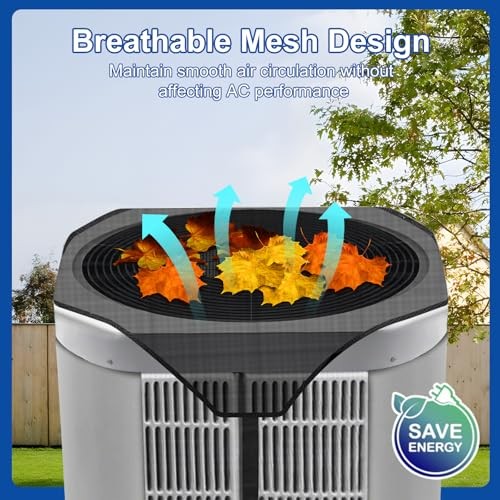 32" x 32" Black Polyester Mesh Outdoor Central AC Unit Cover