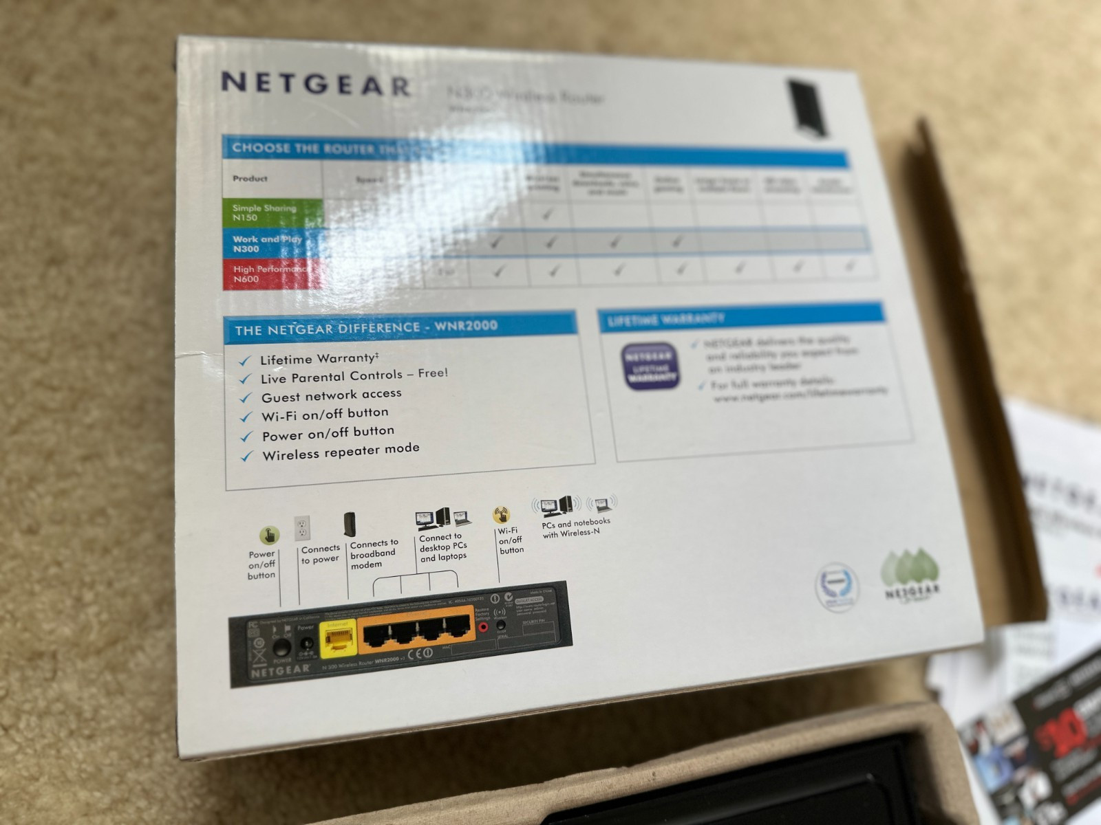 NETGEAR N300 WiFi ROUTER, In Box.