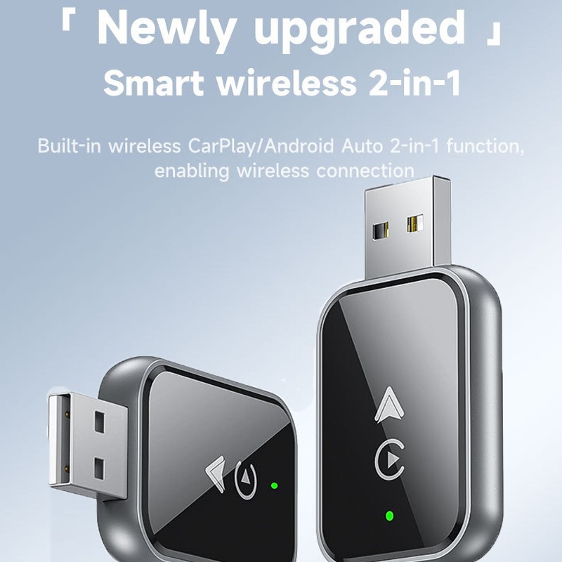 2IN1 Android Auto Wireless CarPlay Adapter Dongle for Android 11+ Converts Wired