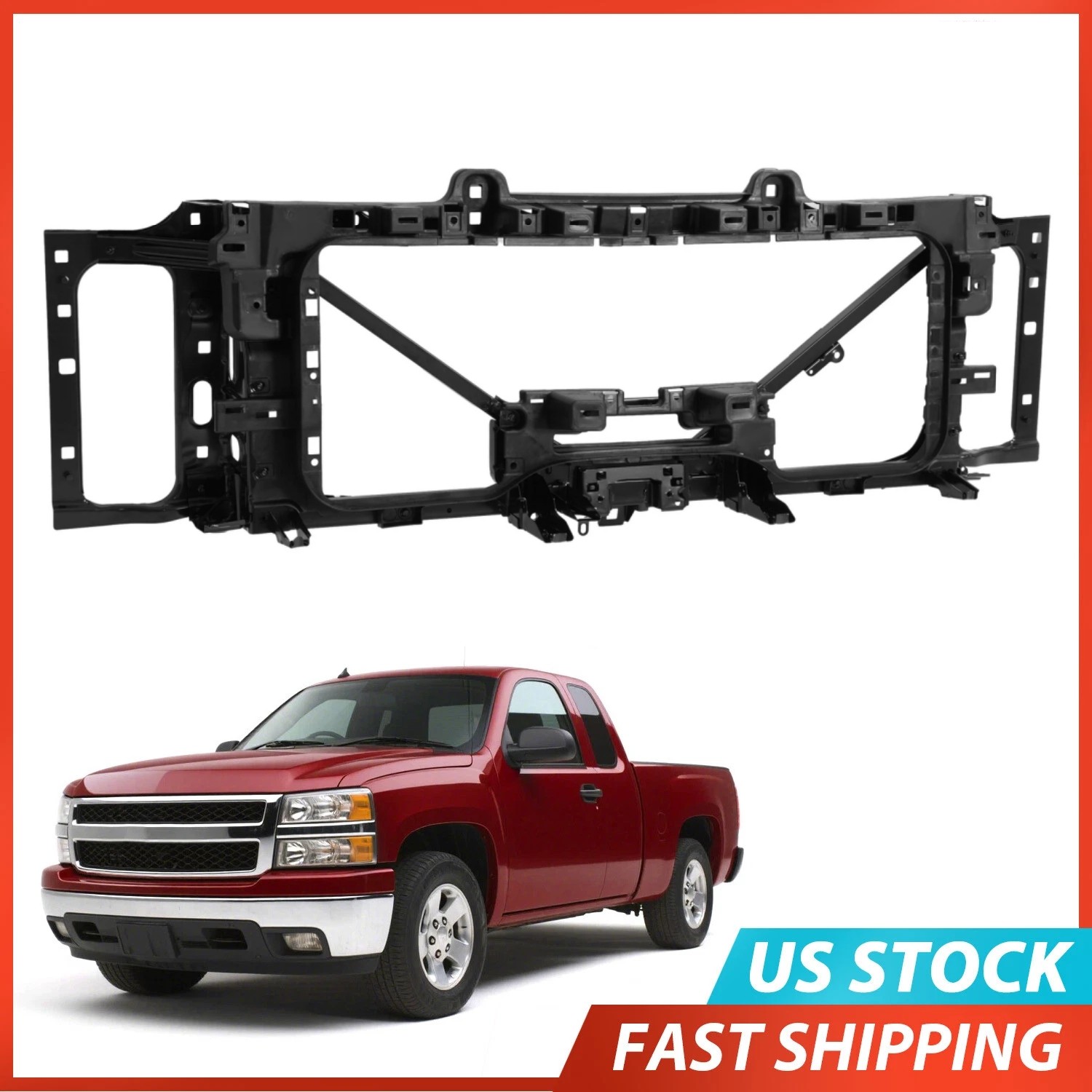 For 14-15 Chevy Silverado 1500/15-19 2500HD 3500HD Radiator Support Header Panel