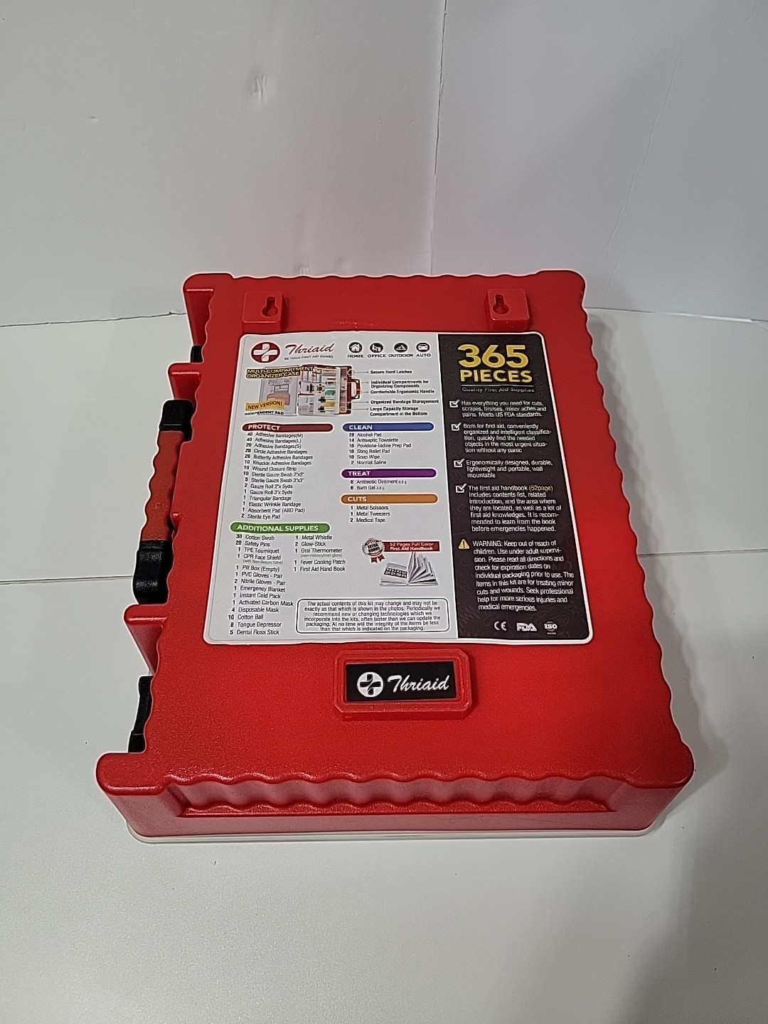 365 Piece First Aid Kit, Multi Compartment Durable Hard Case