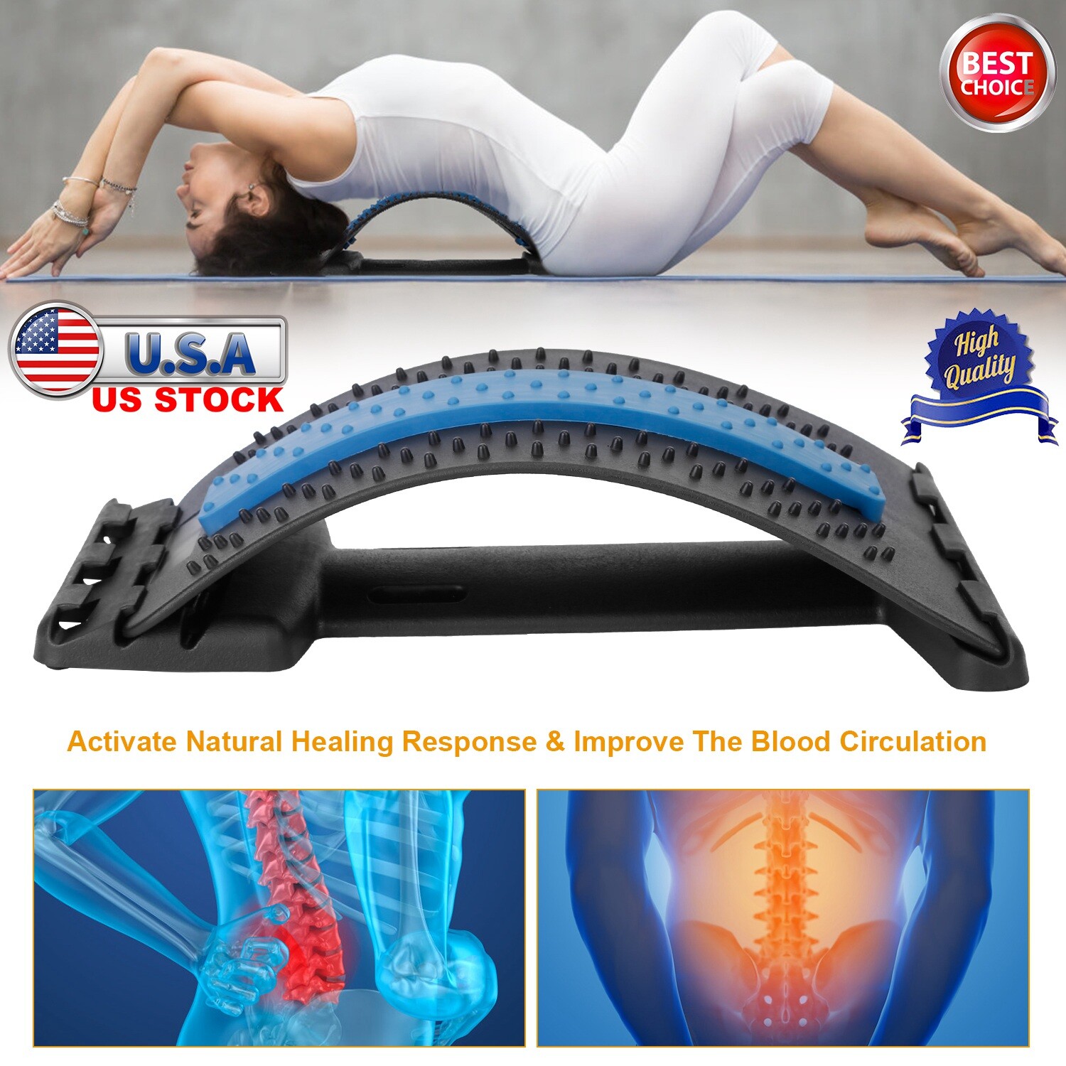 Magic Back Support Stretcher Posture Massager Lumbar Spine Extender Portable New