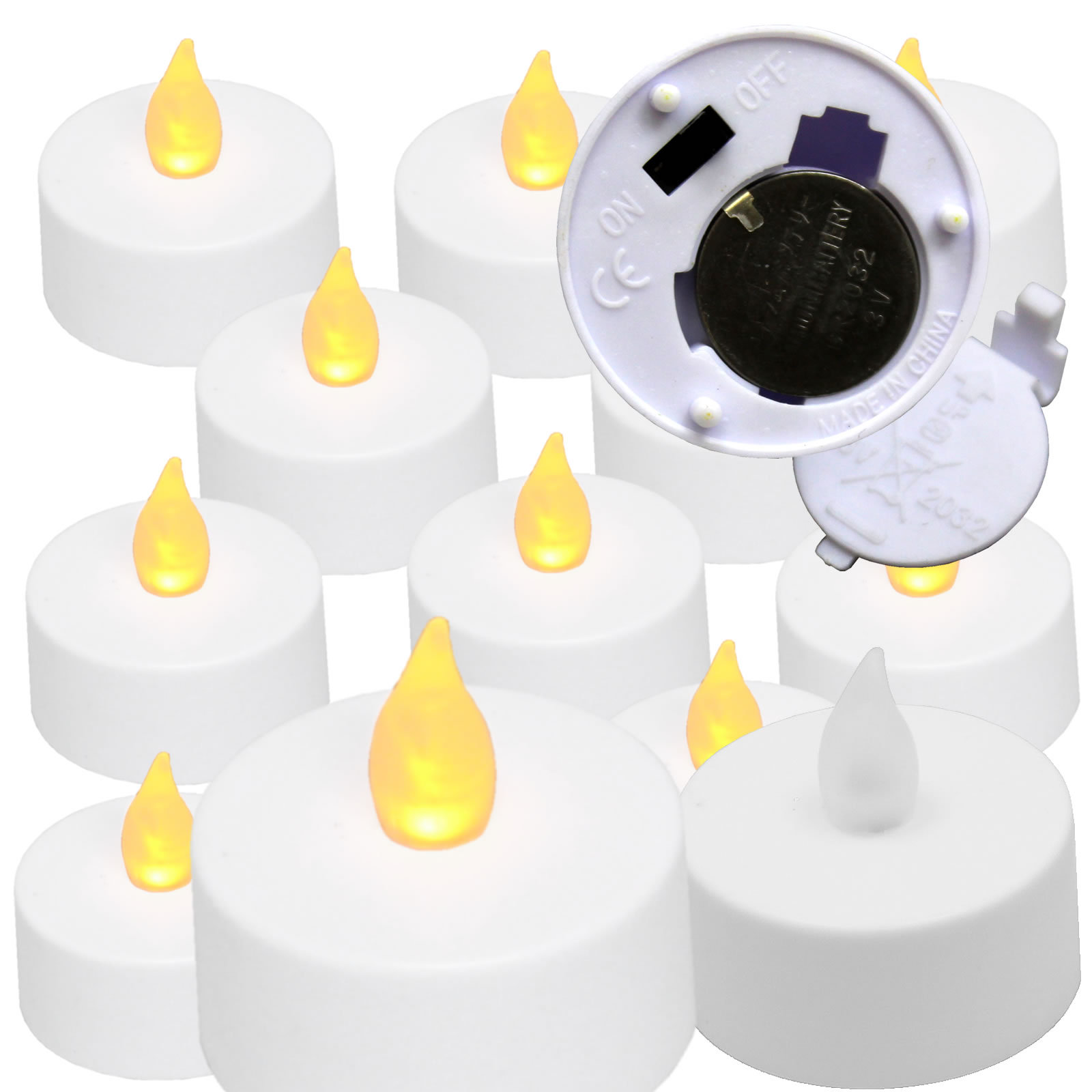 10 X  AMBER Yellow Mood Color Flameless Led Lights Candle Tea Light Candles
