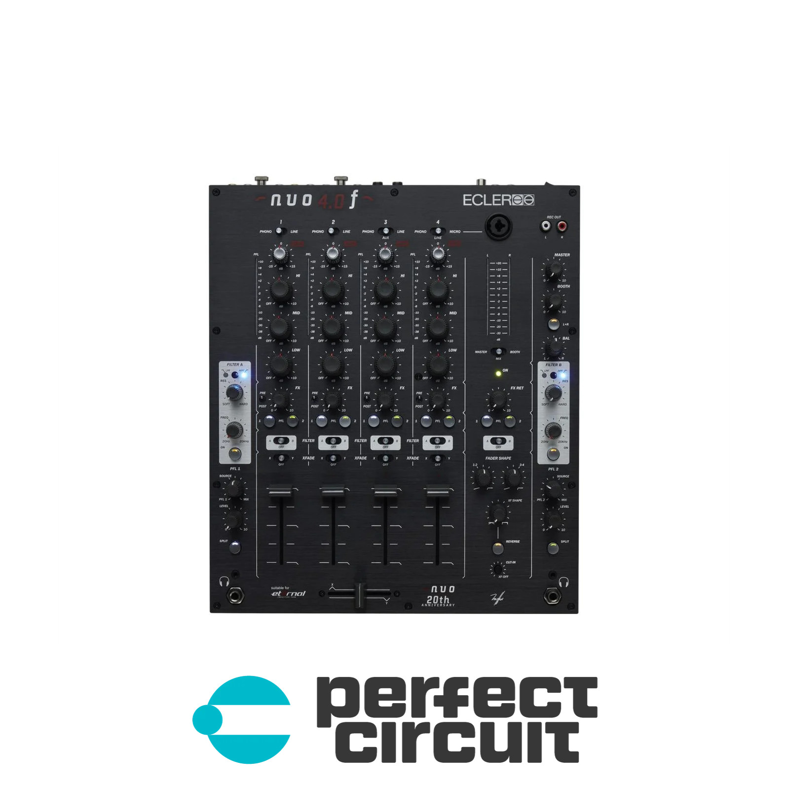Ecler DJ NUO 4.0F (Black) 4-Channel Analog DJ MIXER - NEW - PERFECT CIRCUIT