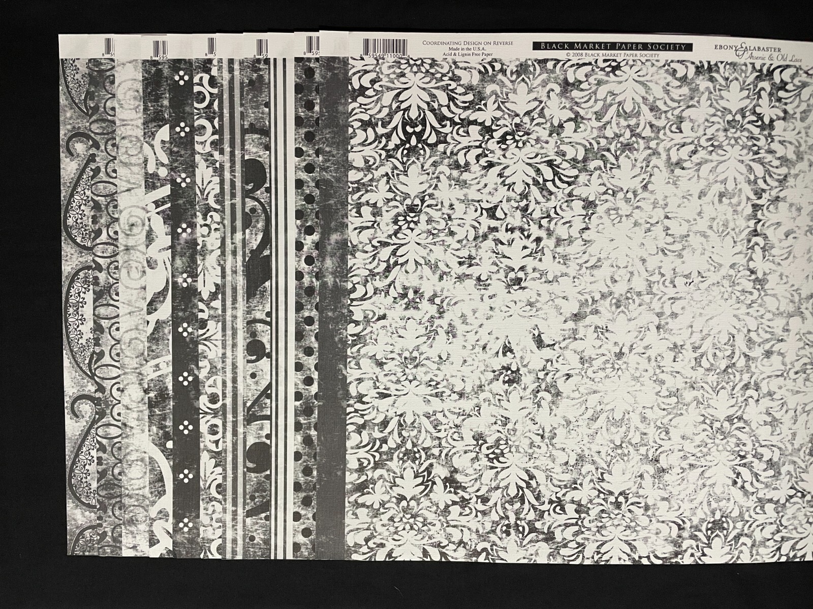 BLACK MARKET PAPER SOCIETY "EBONY ALABASTER" TEXTURED DS PAPER