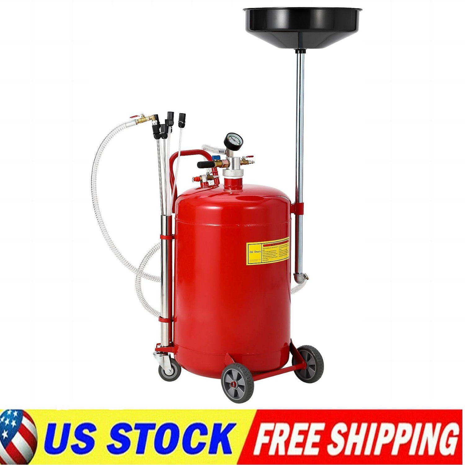 ⭐Upgrade Waste Oil Drain Tank Portable Oil Drain 20 Gallon Air Operate Drainer