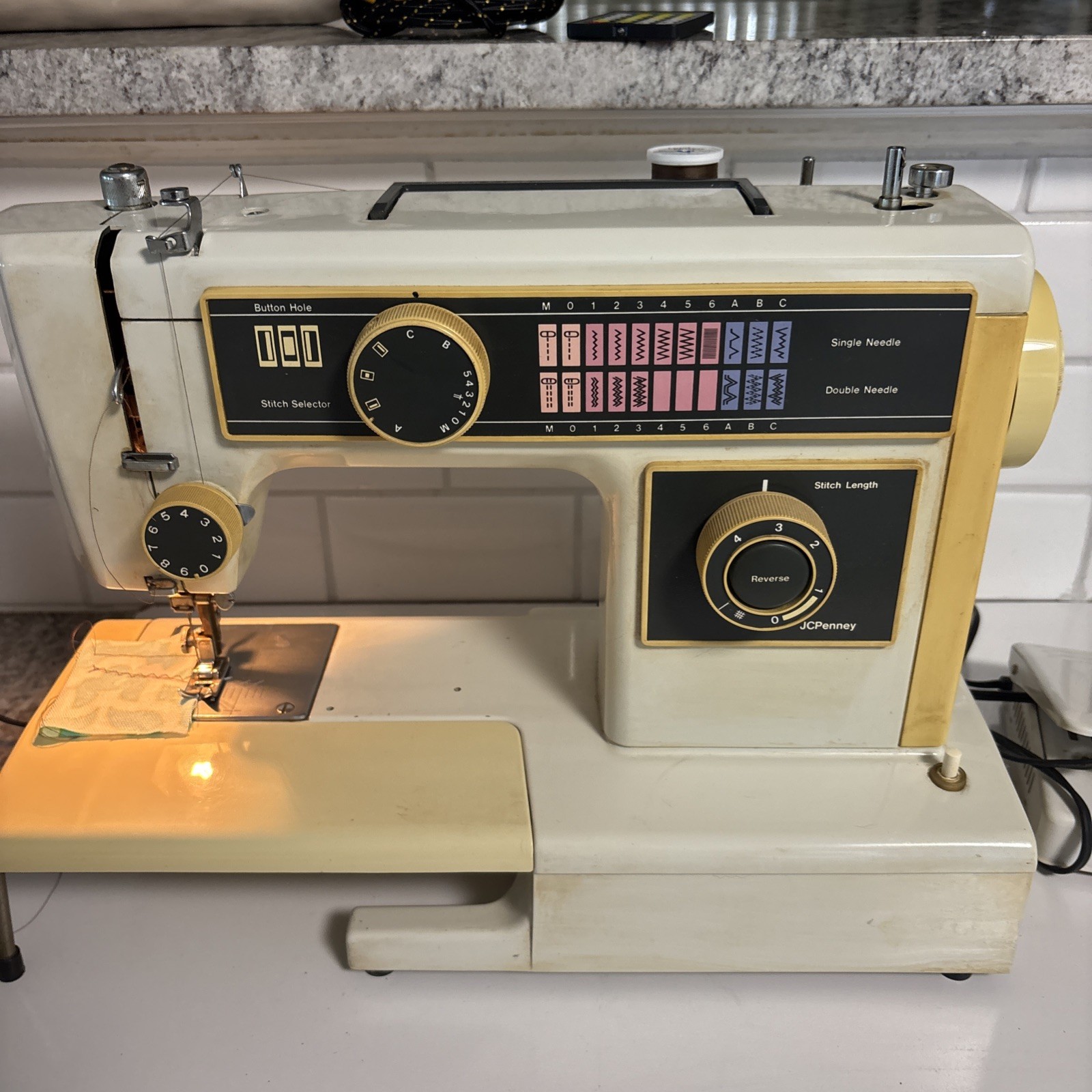 Retro JCPenney, Sewing Machine, Free Arm Model 6912, Heavy Duty,W/Pedal- Works