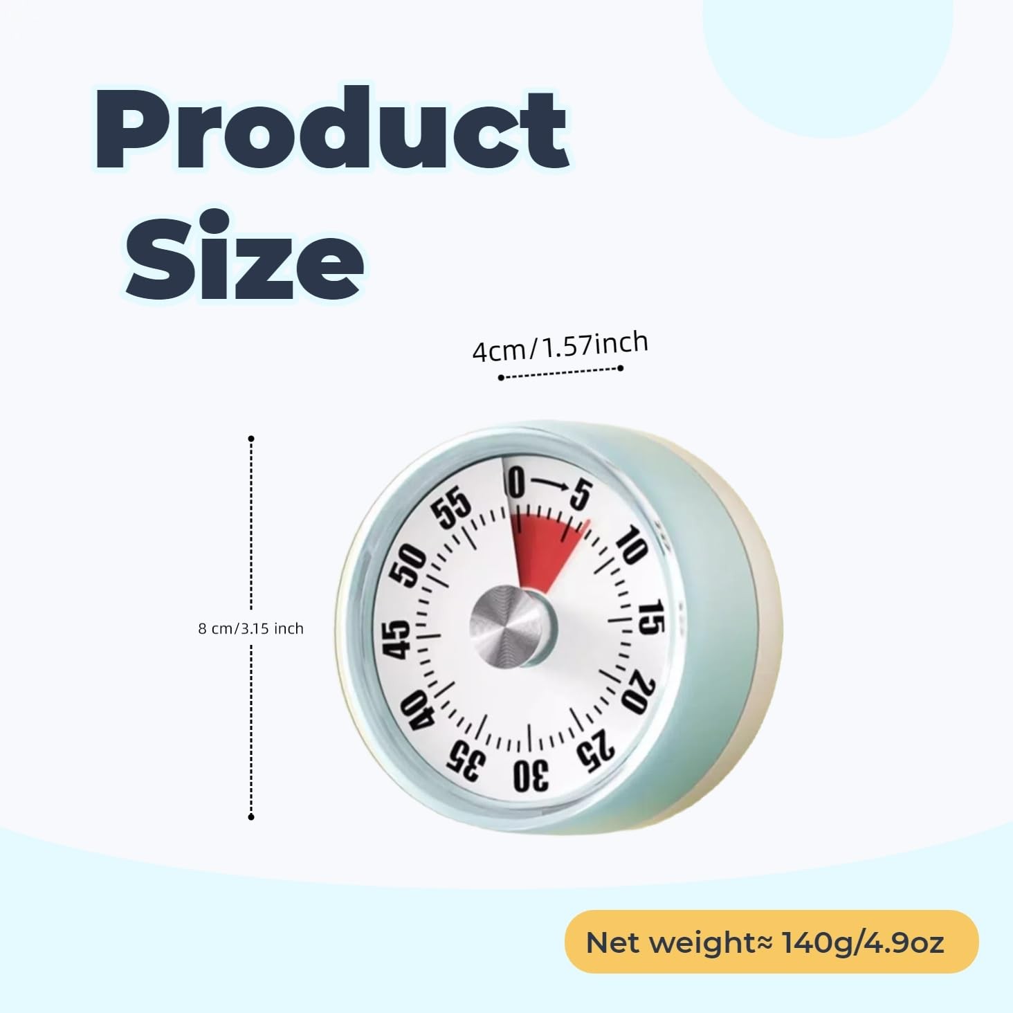 Kitchen Timer,Visual Timer,100% Mechanical Desk Timer,No Batteries Required,M...