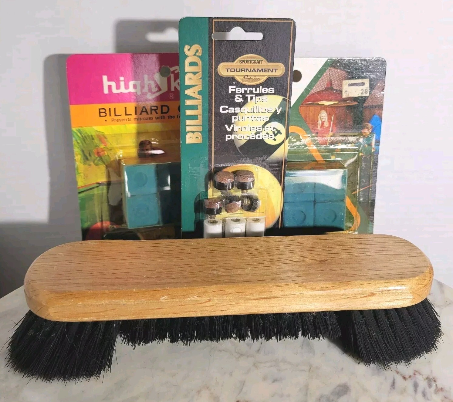Pool Table Brush With 12Pcs Billiard Chalk & Sportcraft Ferrules & Tips Tool Set
