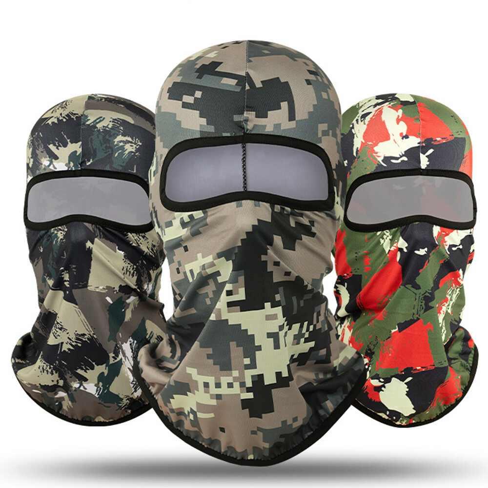 Camo Face Mask Bandana Balaclava UV Shield Hood Headwear for Men Women Tactical