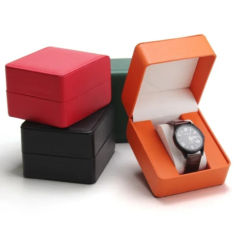 PU Leather Wristwatch Display Case Organizer Single Watch Gift Box