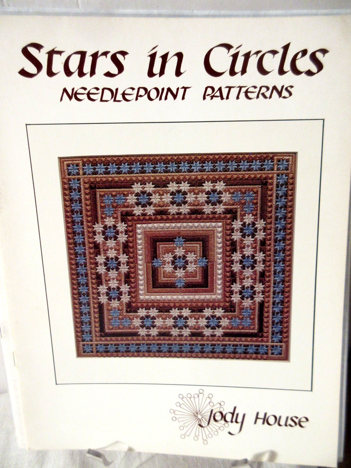 HTF vintage Jody House STARS IN CIRCLES Needlepoint Pattern